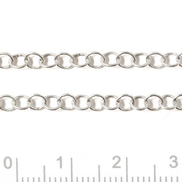 Cable chain, jumprings size 3.4mm, wire 0,6mm, silver, 20cm.