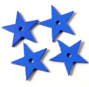 Ceramic star, dark blue, with a hole in the middle, 18mm, 2pcs.