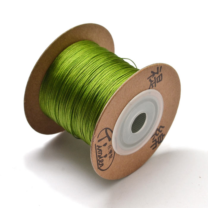 Nylon cord, seaweed green, thin, 0.5mm, 2m