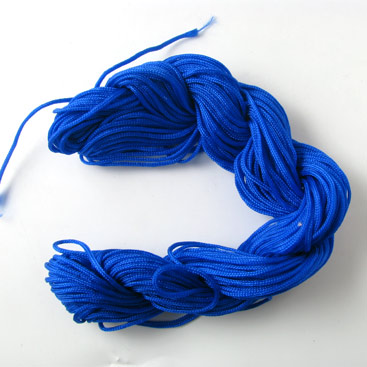 Nylon cord for jewelry making, blue, 1.5 - 2 mm, 16m