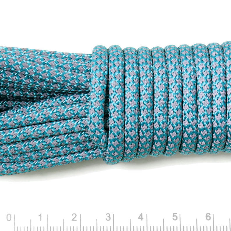 Paracord, reflective, bulk purchase, super reflective, blue Turqoise Wave, 3-4mm, 10m