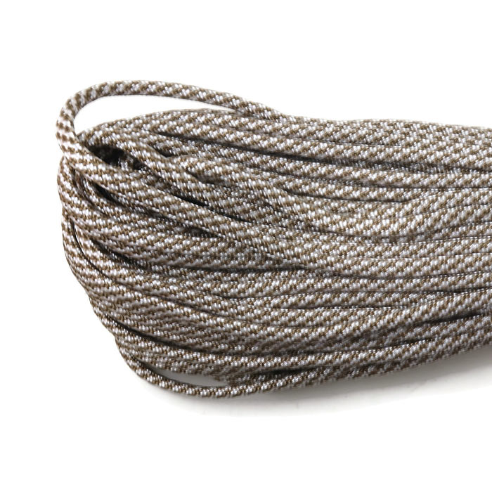 Parachute cord/Paracord 550,  zig-zag pattern, white/sand, thickness 4 mm, 2 m