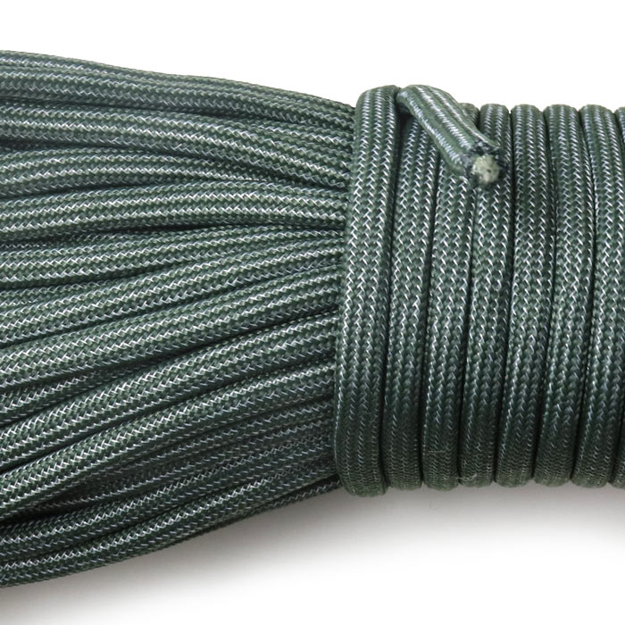 Paracord, bluish green with silvery lines, 3-4mm, 2m