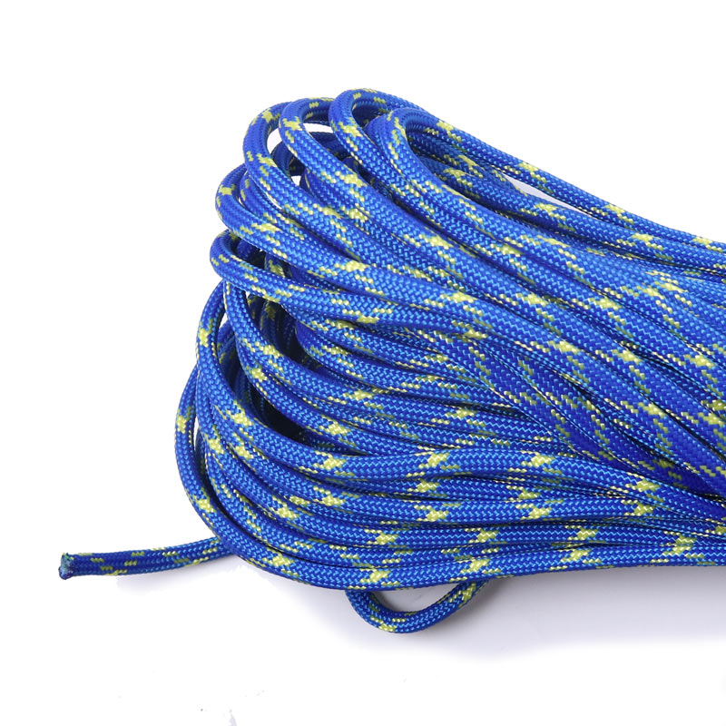 Parachute cord / Paracord 550, blue and yellow dotted, 4 mm, 2 m