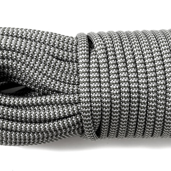Paracord, zig-zack pattern, black/dark green, 4mm, 2m