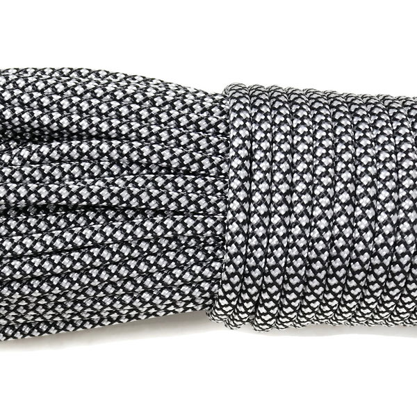 Paracord, snakeskin pattern, white/black, 4mm, 2m