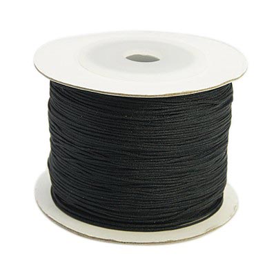 Nylon cord, black, thin, 0,5mm, 2m.