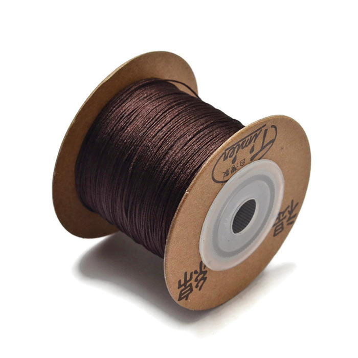 Nylon cord, dark, Coffee brown, 0,5 mm, 2 m