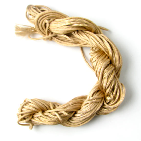 Nylon cord, golden sand, 1,5-2mm, 2m.