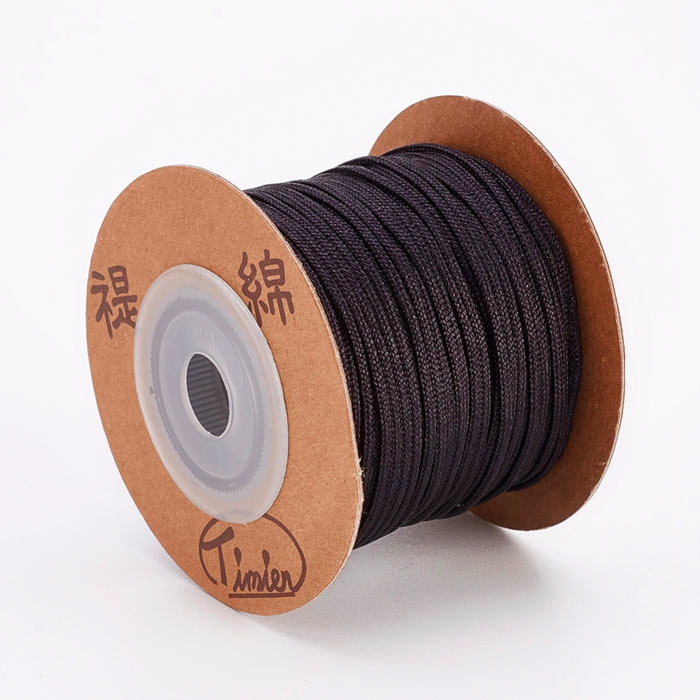 Nylon cord, black, extra strong, 1.5mm, 2m.