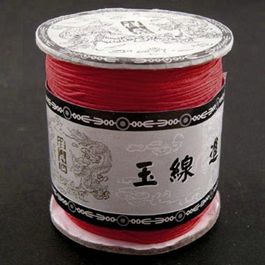 Nylon cord, on spool, semi dark red, 0.9mm, 90m.