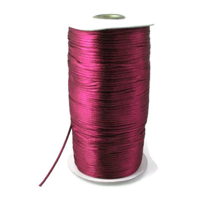 Satin cord, round, bordeaux, ca. 2-2.5mm, 2m