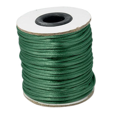 Satin cord, green, 1.5mm, 2 m