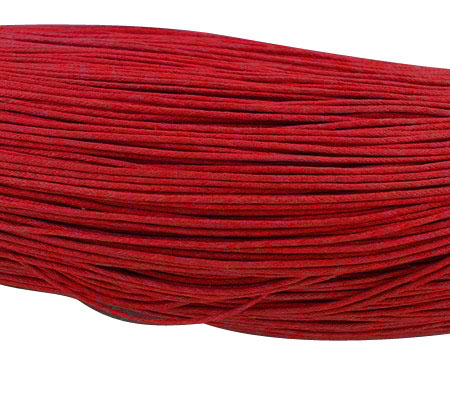 Waxed cotton cord, red, 1.5mm, bundle of 50m