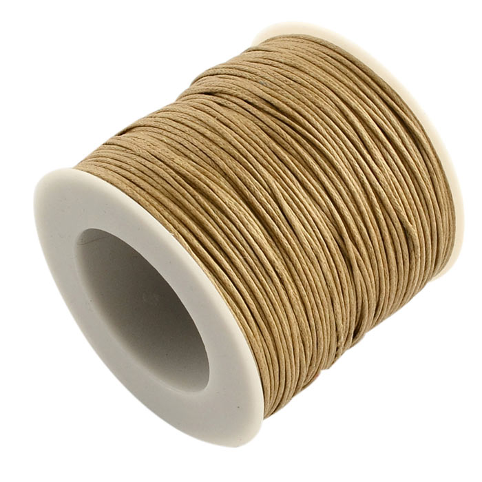 Waxed cotton cord, burlywood, 1.2mm, 2m