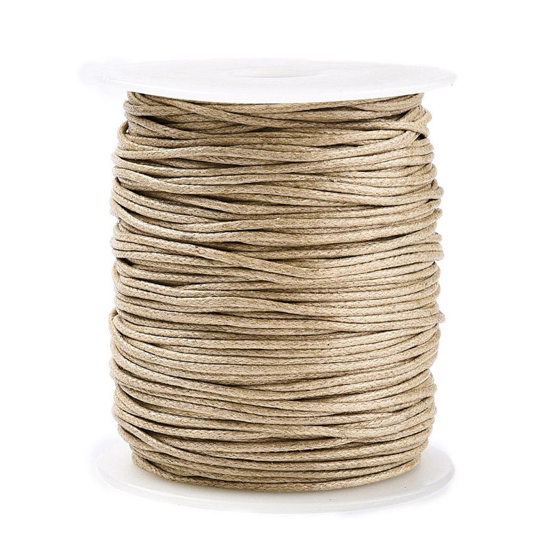 Waxed cotton cord, Burlywood, thickness 1.5mm, 2 m