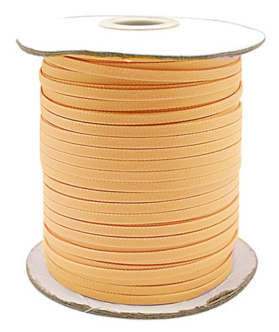 Waxed cotton cord, spool, broad, flat, orange, 4mm, 90m