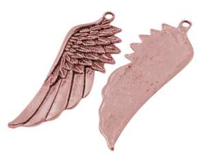 Pendant, antique copper, wing made of massive metal, 1pc.