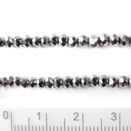 celestial crystal, complete strand, dark silver, ca. 4x3mm, 100pcs.