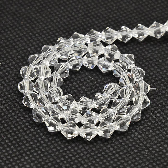 Celestial crystal, complete strand, bicone, transparent, 4x4 mm, 110pcs.