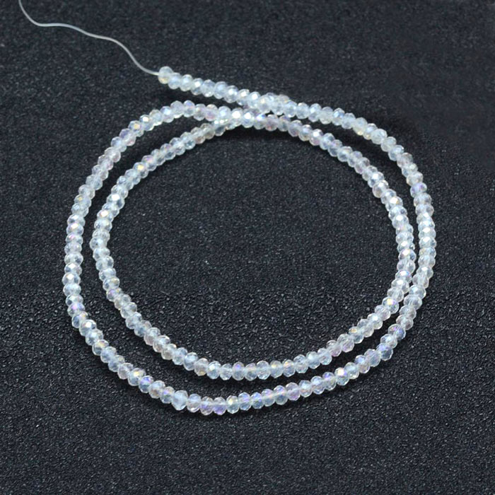 Celestial crystal, full strand, transparent, Rondelle, ca. 3x2 mm, 190pcs.