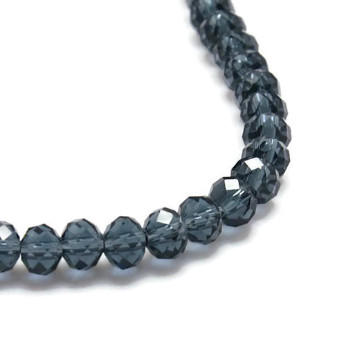 celestial crystal, complete strand, denim blue, 4x3 mm, 100pcs.