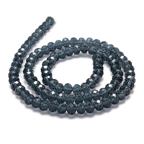 celestial crystal, complete strand, denim blue, 4x3 mm, 100pcs.
