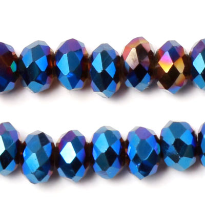 celestial crystal, complete strand, metallic blue, 3x2 mm, 180pcs.