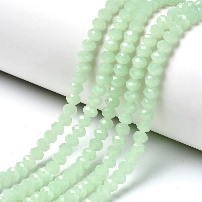 celestial crystal, complete strand, light pale green, 3x2 mm, ca. 180pcs.