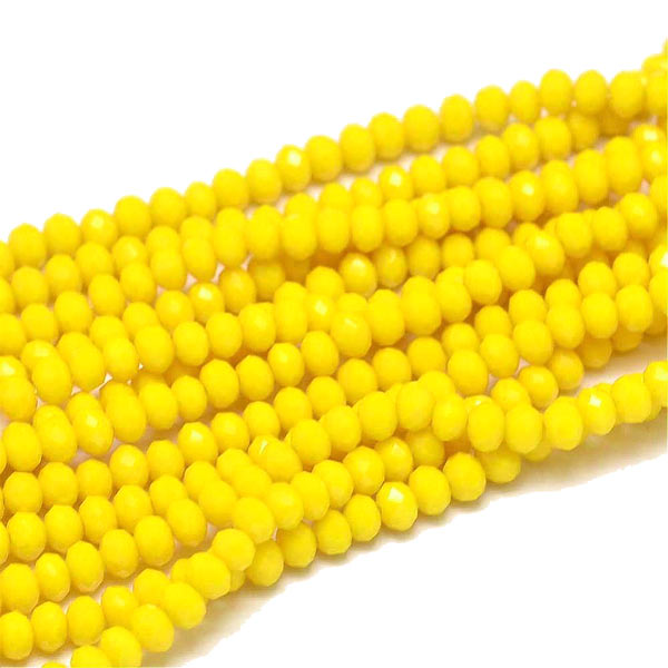 celestial crystal, complete strand, yellow, opaque, 3x2 mm, ca. 150pcs.