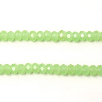 celestial crystal, complete strand, light green, cloudy, 4x3 mm, 130pcs.