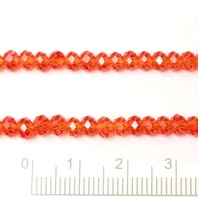 celestial crystal, complete strand, reddish orange, AB, appx. 4x3 mm, 140pcs.