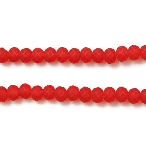 celestial crystal, complete strand, red, rubberised, 4x3 mm, 150pcs.