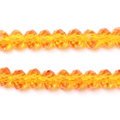 Celestial crystal, complete strand, orange yellow, 6x4 mm, 90pcs.