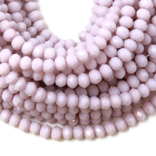 Celestial crystal, complete strand, grey rose, opaque, 3,5x3 mm, approx. 150pcs.