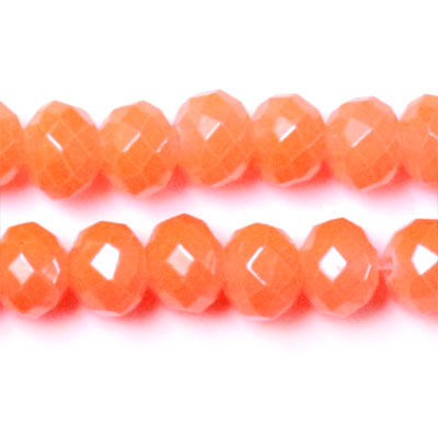 celestial crystal, complete strand, orange, cloudy, 8x6 mm, 70pcs.
