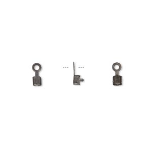 Chain finding for 2mm rhinestone chain, black brass, 6pcs.