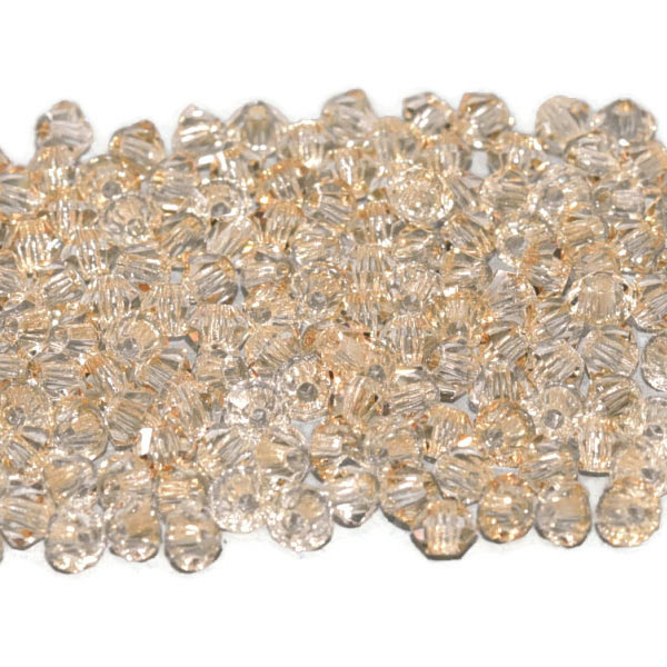 Preciosa, crystal, bead, light honey,  bicone, 4mm, 10 pcs