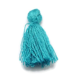 Tassel, simpel, dark turqoise, 25 mm, 1 pc