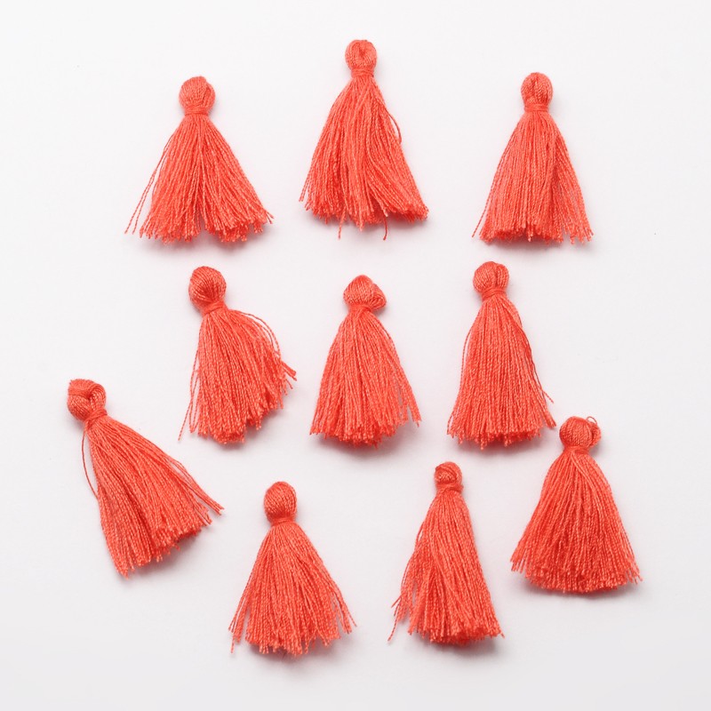 Tassel, dark salmon-coloured, 25-30 mm, 1 stk