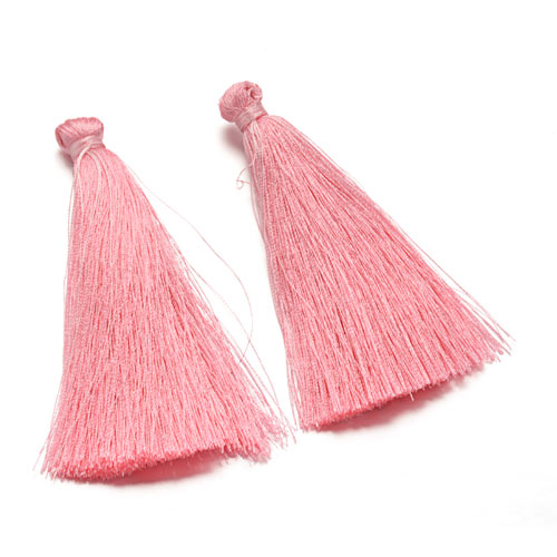 Tassel, pink, 10,5 cm, without cord, 1 pc