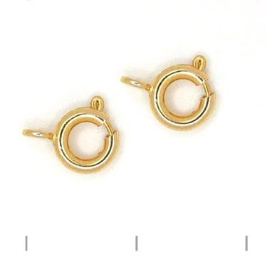 BULK PURCHASE, Spring ring clasp with (open) eye, gilded silver, diameter 5.5mm, 10pc