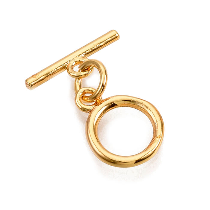 Toggle clasp, gilded brass, ring measures 12x9mm., 1 set