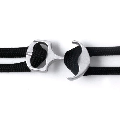 Anchor-shaped T-clasp or pendant, black brass, 37x23mm, 2pcs