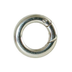 Ring clip clasp, small, self-closing ring, massive, sterling silver, 13-15x3.5mm, 1pc.