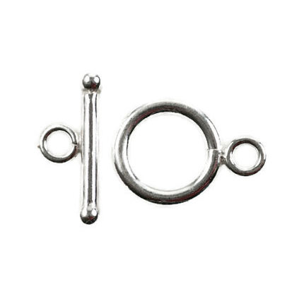 Toggle clasp, sterling silver, large model, 23x12mm, 1 set.