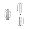 Slide lock for ribbon, silver plated, 16x4 mm 1 pc
