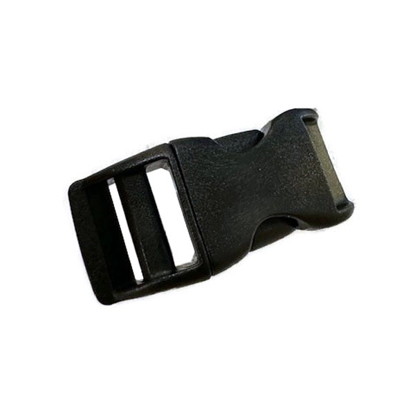 Buckle clasp in plastic, double-barred, black, 47x22.5mm, 1pc.