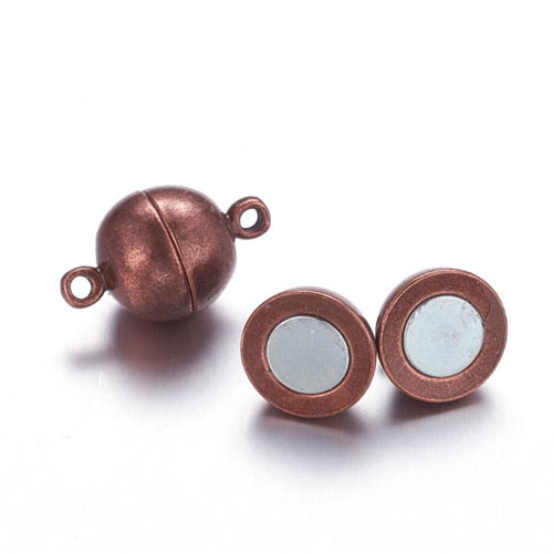 Magnetic clasp for jewelry, copper, 16x10mm