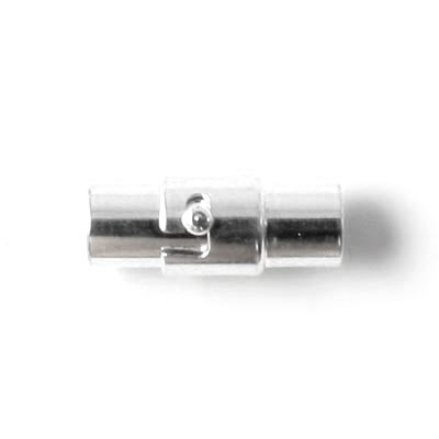 Magnetic jewelry clasp, bayonet clasp, silvery, 6/5mm, 1pc.